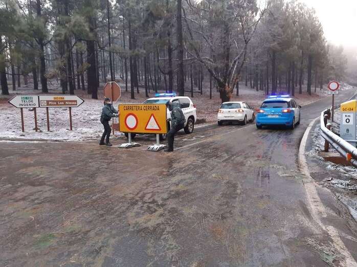 La cumbre de Gran Canaria amaneció helada este sábado/TA.